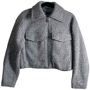 Zara Grey Boucle Cropped Jacket Women’s Size XS